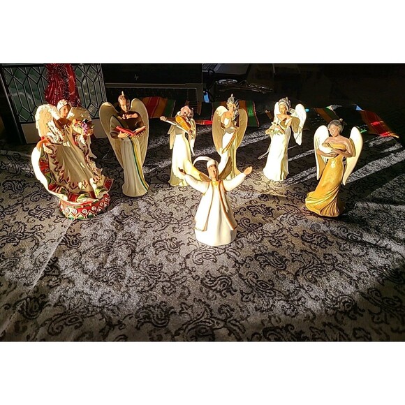Vintage Hallmark Graceful Angels Ornament Beautiful African American Angel 7pcs - Picture 11 of 14